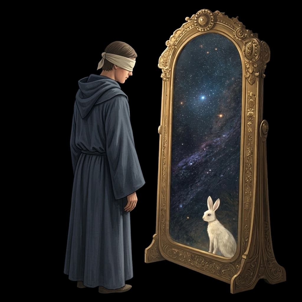 Neophyte before the golden mirror