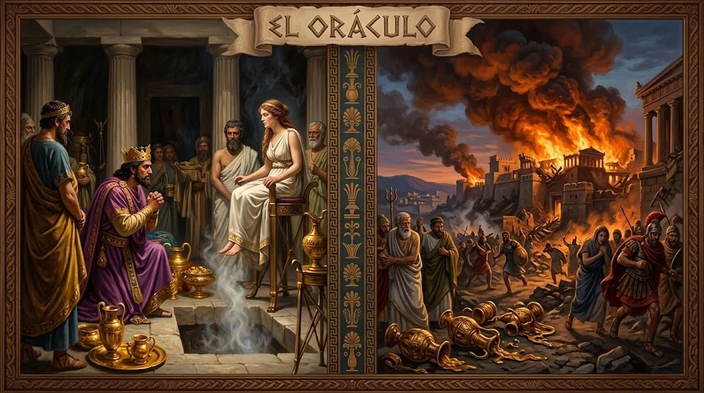 El Rey Creso ante la Pitia y la Caída de su Imperio